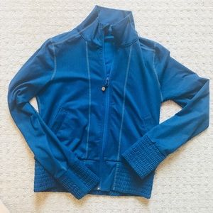 Lululemon Zip Up Jacket Blue Herringbone
